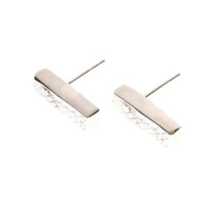 Snakeskin Rectangular Studs (Silver)